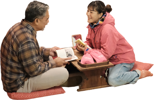 くつろぐ二人