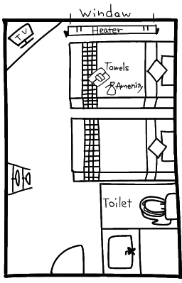 Single Twin Room間取り